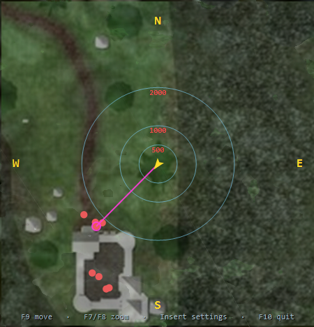 Overwatch full-zone map overlay running live on Dark Age of Camelot (Eden freeshard)