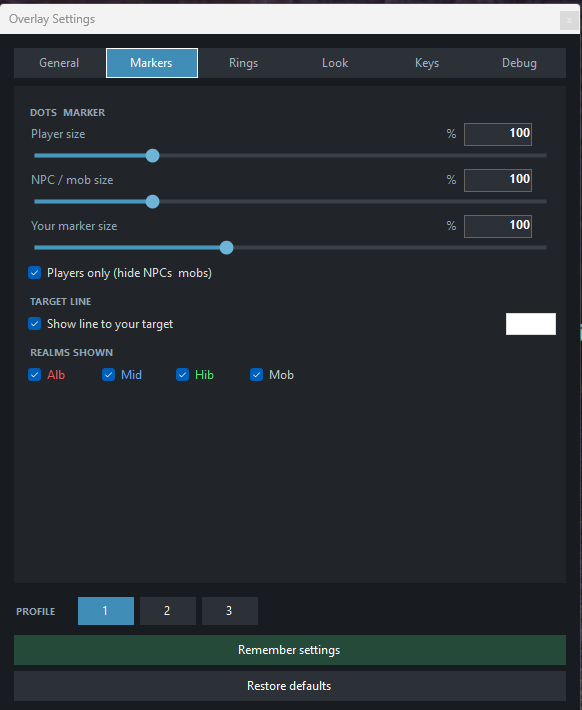 Simple Eye settings